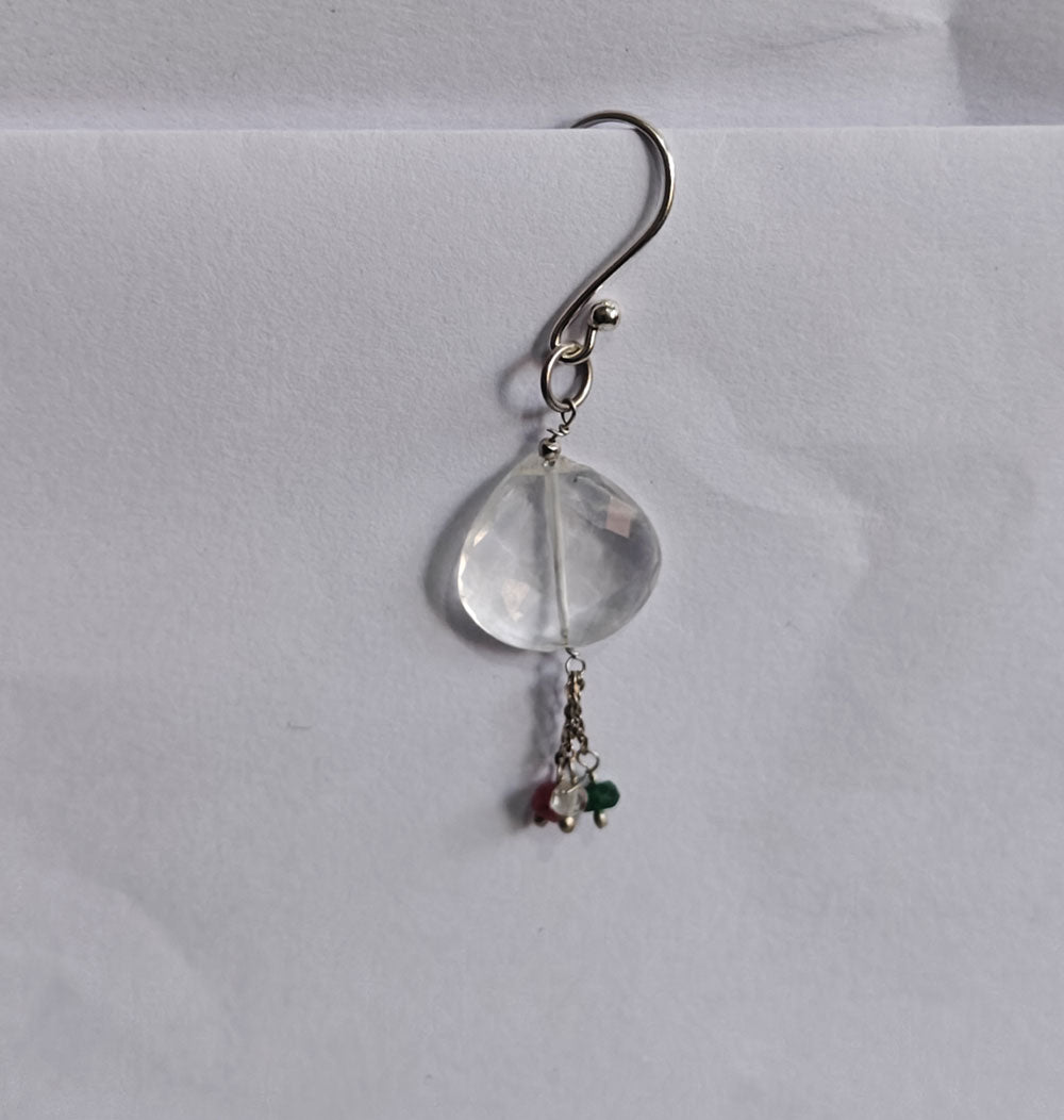 Handmade 925 Sterling Silver Dangle Gemstone Earrings