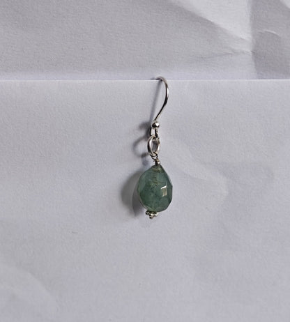 Handmade 925 Sterling Silver Dangle Pair Earrings Drop Shape 8MM Aquamarine Gemstone Earring Drilled Set For Women or Girl's Jewelry