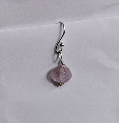 Handmade 925 Sterling Silver Dangle Pair Earrings Heart Shape 8MM Rainbow Moonstone Beads Gemstone Earring Drilled Set For Women or Girl's Jewelry