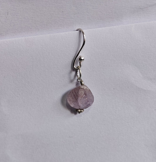 Handmade 925 Sterling Silver Dangle Pair Earrings Heart Shape 8MM Rainbow Moonstone Beads Gemstone Earring Drilled Set For Women or Girl's Jewelry