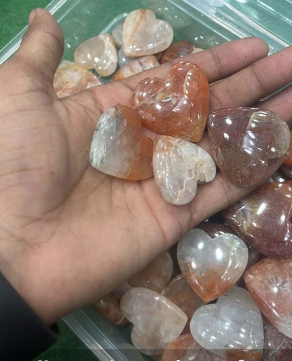 Heart Shape Rainbow Moonstone Loose Gemstone