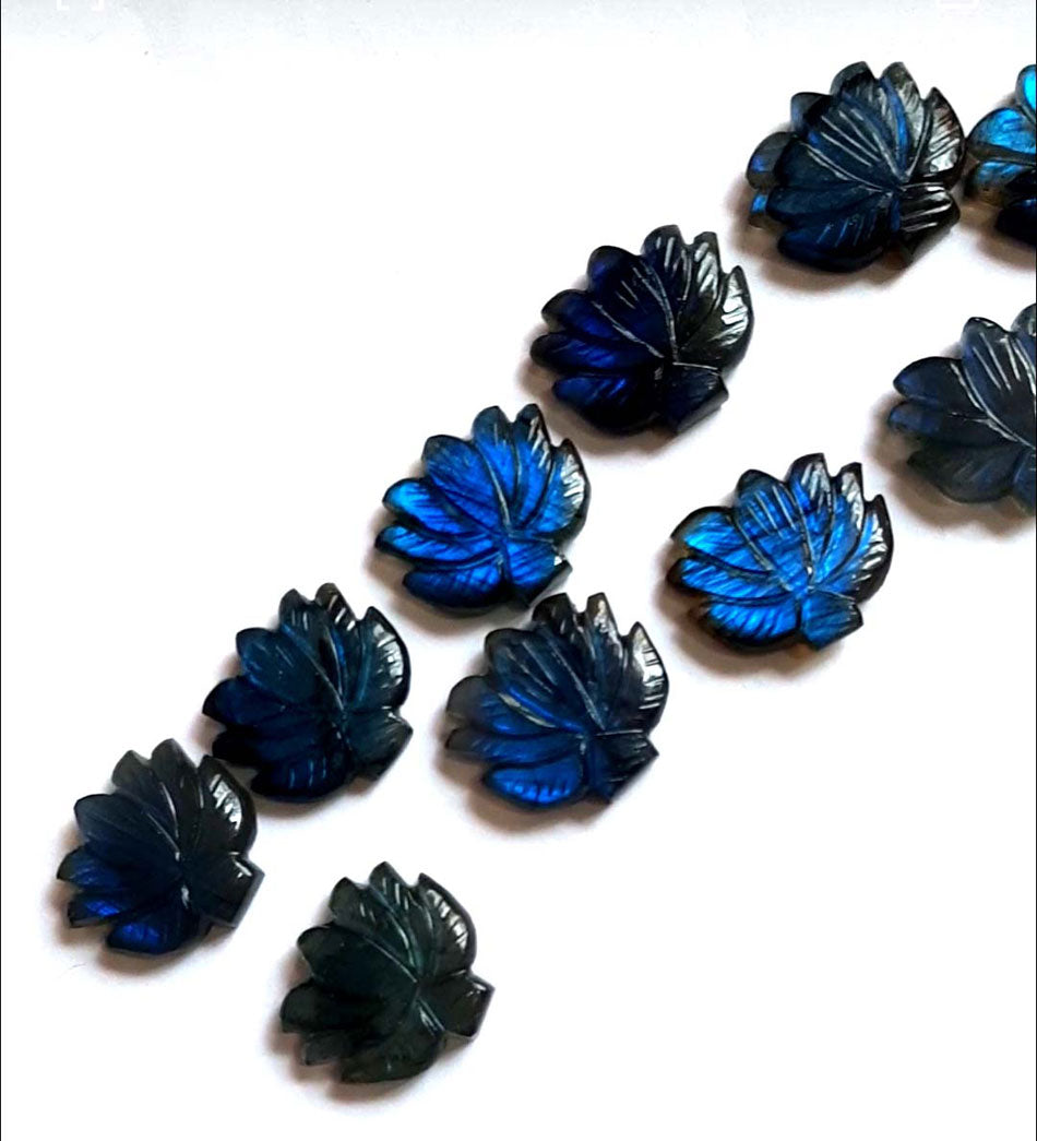 Handmade Labradorite Lotus Flower Shape Gemstone Carving