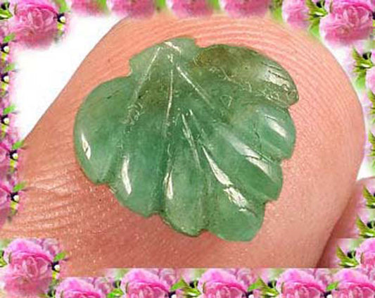 Handmade Carving Gemstone Leaf Shape 12MM Green Aventurine Natural Carving Stone For Used Making Jewelry