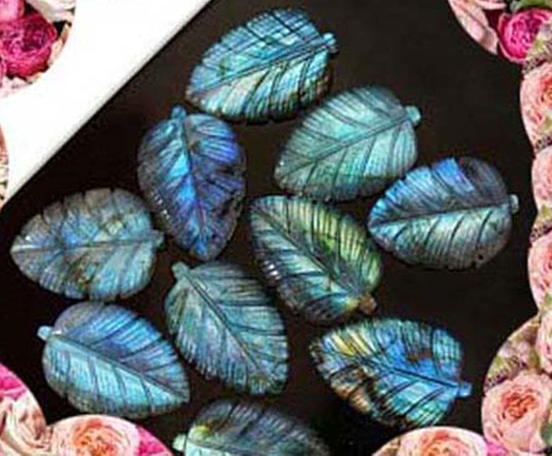 Handmade Carving Gemstone Eyes Flower Shape 20To30MM Labradorite Natural Carving Stone For Used Making Jewelry