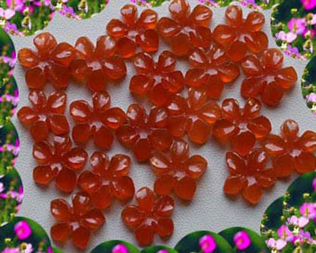 Handmade Carving Gemstone Lotus Flower Shape 15MM Rose Quartz Natural Carving Stone For Used Making Jewelry