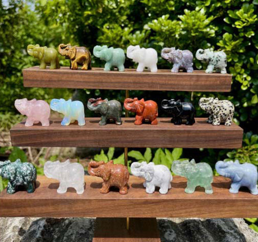 Handmade Carving Gemstone Rose Elephant Shape 20To30MM Multi Color Natural Carving Stone For Used Making Jewelry