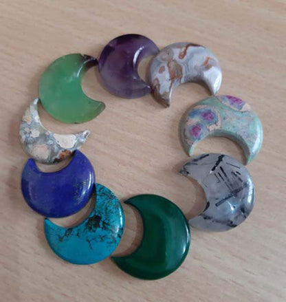 Handmade Carving Gemstone Rose Half Moon Shape 20To25MM Multi Color Natural Carving Stone For Used Making Jewelry