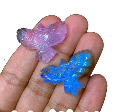 Handmade Carving Gemstone Lotus Flower Shape 25To30MM Labradorite Natural Carving Stone For Used Making Jewelry