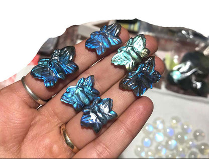 Handmade Carving Gemstone Lotus Flower Shape 25To30MM Labradorite Natural Carving Stone For Used Making Jewelry