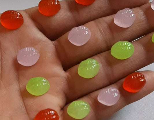 Handmade Carving Gemstone Lips Shape 15MM Lapis Quartz Mix Color Natural Carving Stone For Used Making Jewelry