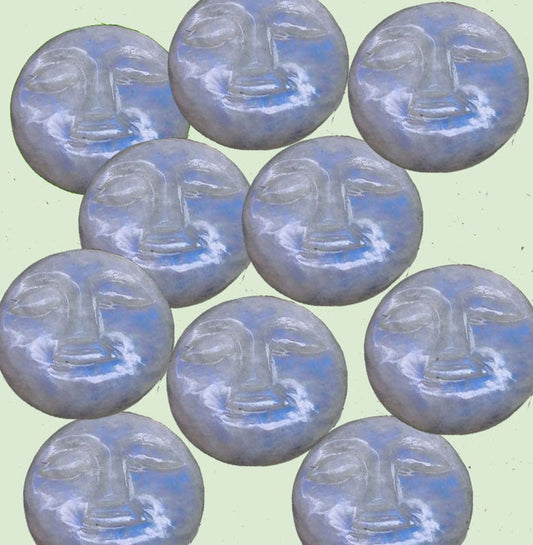 Handmade Carving Gemstone Full Moon Face Shape 20MM Rainbow Moonstone Color Natural Carving Stone For Used Making Jewelry