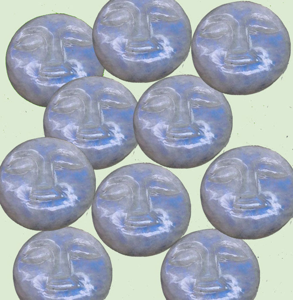 Rainbow Moonstone Full Moon Face Gemstone Carving