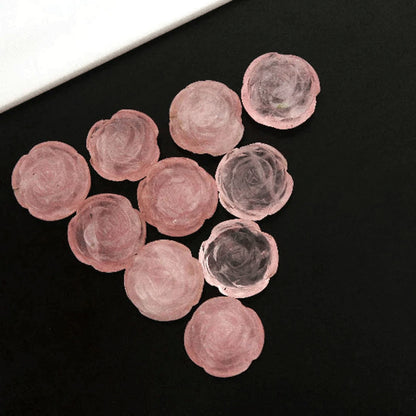 Handmade Carving Gemstone Lotus Flower Shape 15MM Rose Quartz Natural Carving Stone For Used Making Jewelry