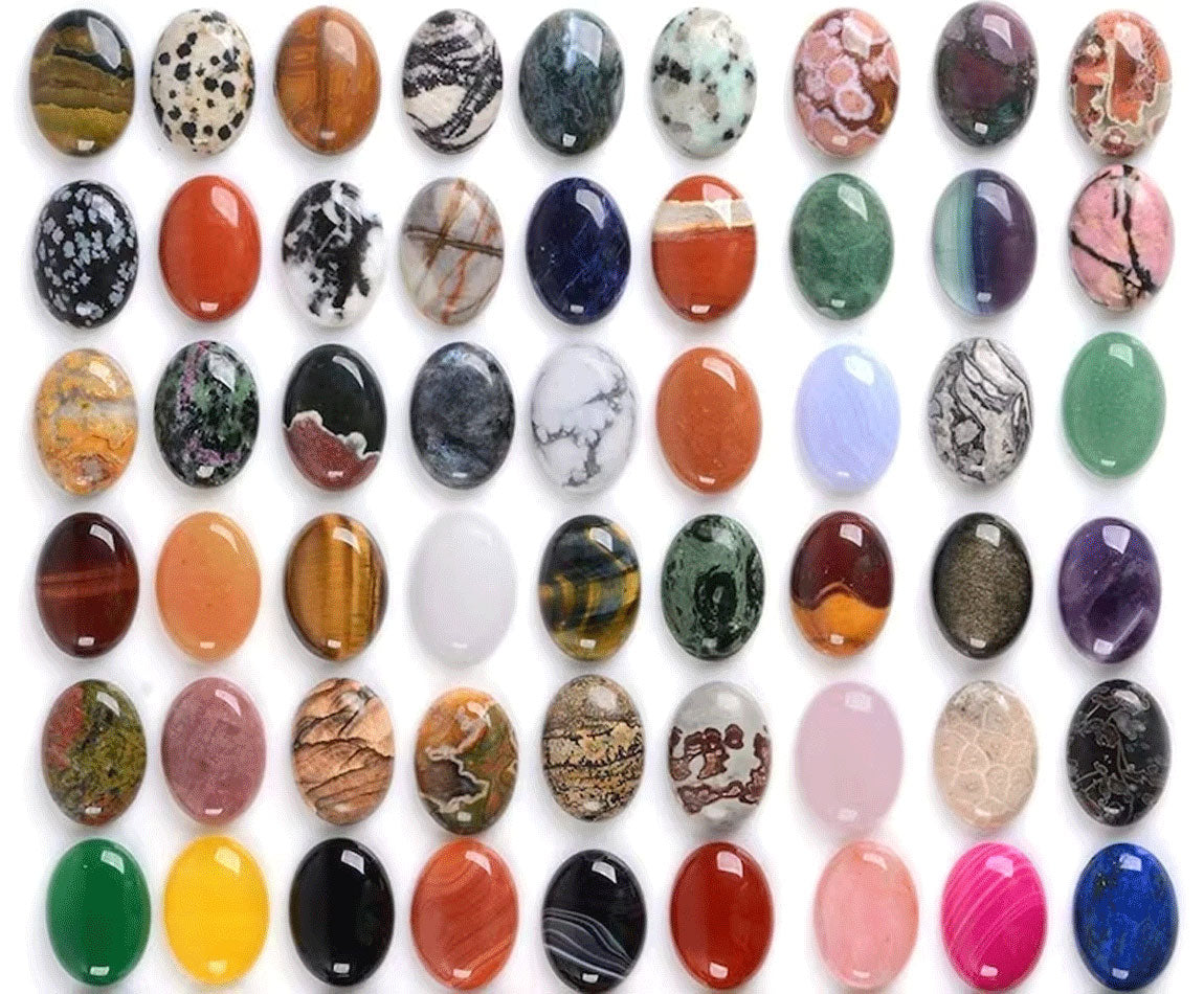Handmade Carving Gemstone Oval Shape 12To16MM Mixed Natural Carving Stone For Used Making Jewelry