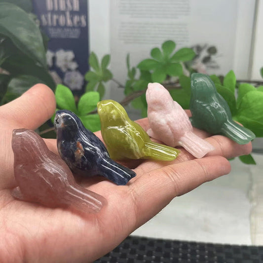 Awesome Handmade Carving Gemstone Birds Animal Shape 30To45MM Multi Color Natural Carving Stone For Used Making Jewelry