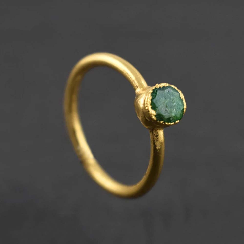 Handmade Brass Ring 8MM Round Shape Kunzite Gemstone Bezel Set Ring For Happy Birthday Gift For Women (Copy)