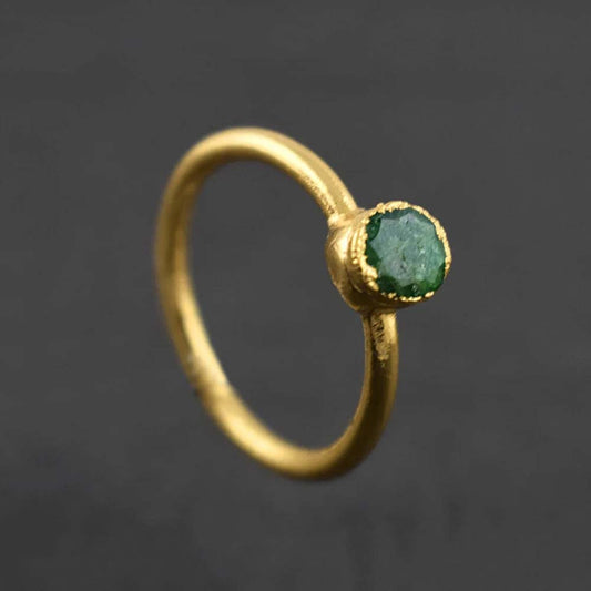 Handmade Brass Ring 8MM Round Shape Kunzite Gemstone Bezel Set Ring For Happy Birthday Gift For Women (Copy)