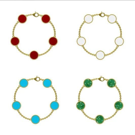 Handmade 925 Sterling Silver Gold Plated Bracelet Mix Stone Size 10MM Bezel Set Bracelet For Friendship Jewelry