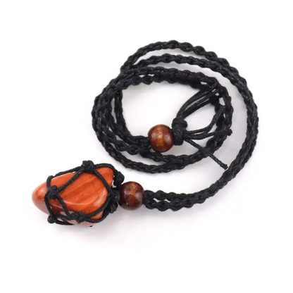 New Trendy Handmade Macrame Wire Wrapped Pendant Black Color Threads Black Tourmaline Tumble Gemstone Size 15To20MM Pendant Jewelry