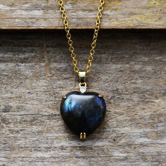 Handmade 925 Sterling Silver Rhodium plated Labradorite Gemstone Pendant  Size 12MM Heart Shape Pendant For Birthday Gift Pendant