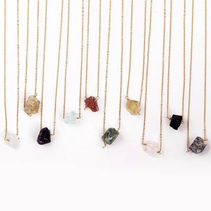 Raw Mix Gemstone Pendant 10–15MM Handmade Metal Brass