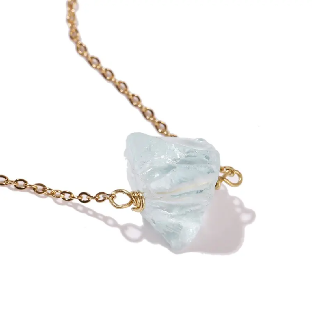 Raw Crystal Quartz Gemstone Pendant 10–15MM Handmade