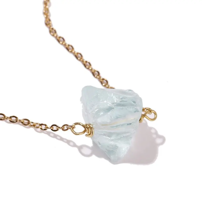 Raw Crystal Quartz Gemstone Pendant 10–15MM Handmade