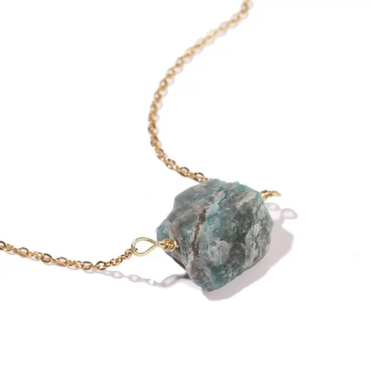 Raw Mix Gemstone Pendant 10–15MM Handmade Metal Brass