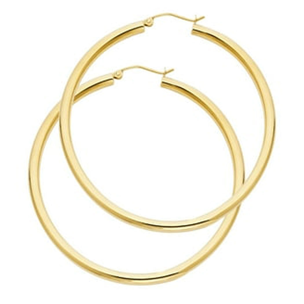 925 Sterling Silver Gold Plated Hoop Pair Earrings Handmade Size 10MM Round Shape Earring