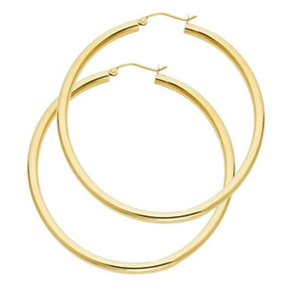 925 Sterling Silver Gold Plated Hoop Pair Earrings Handmade Size 10MM Round Shape Earring