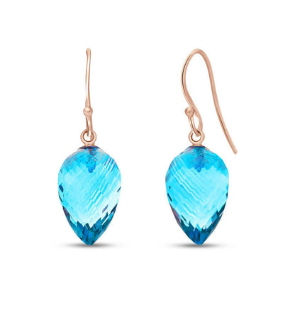 925 Silver Gold Plated Dangle Earrings Swiss Blue Heart