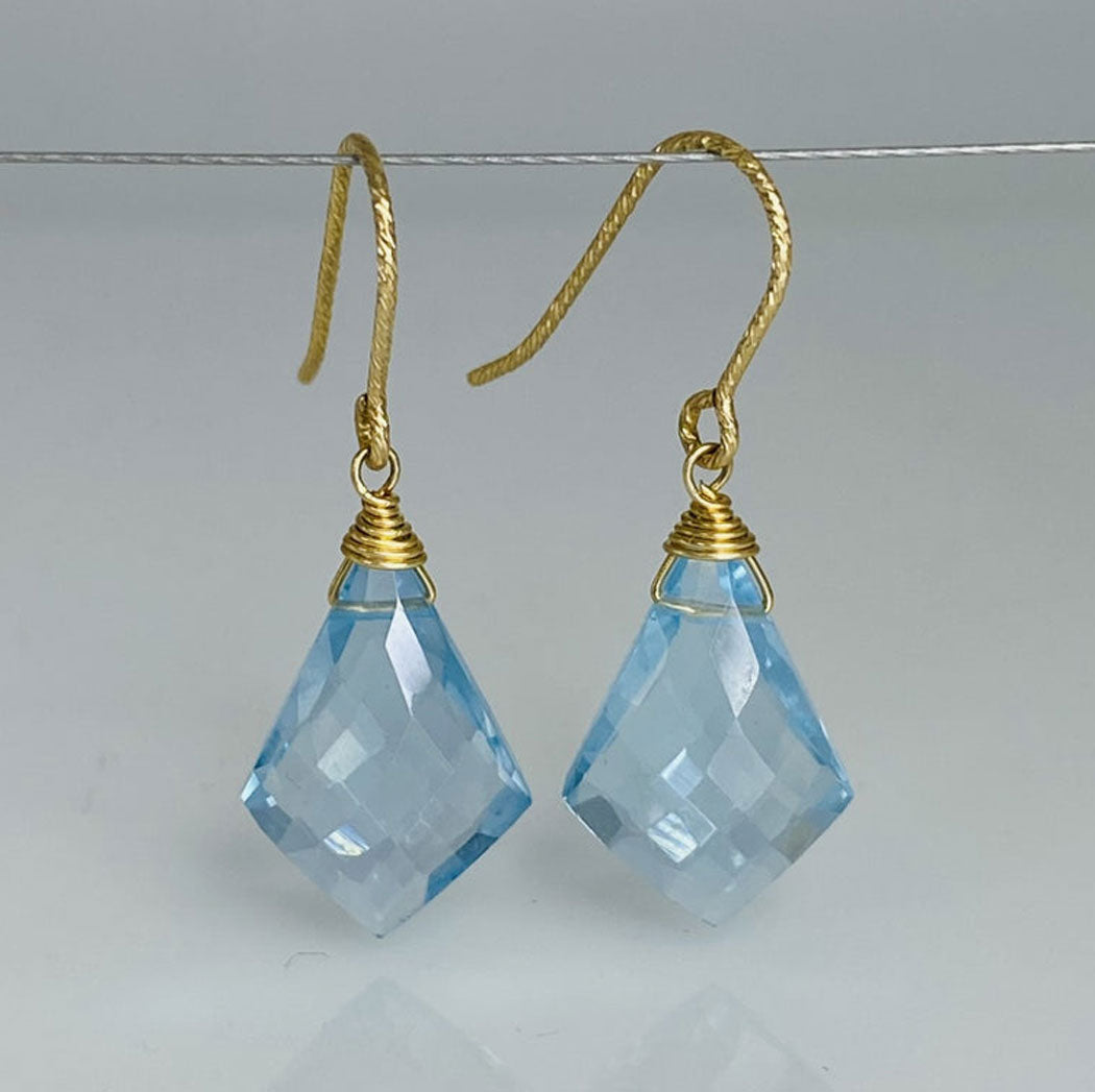 Mini Kite Larimar 8×12mm 925 Silver Earrings
