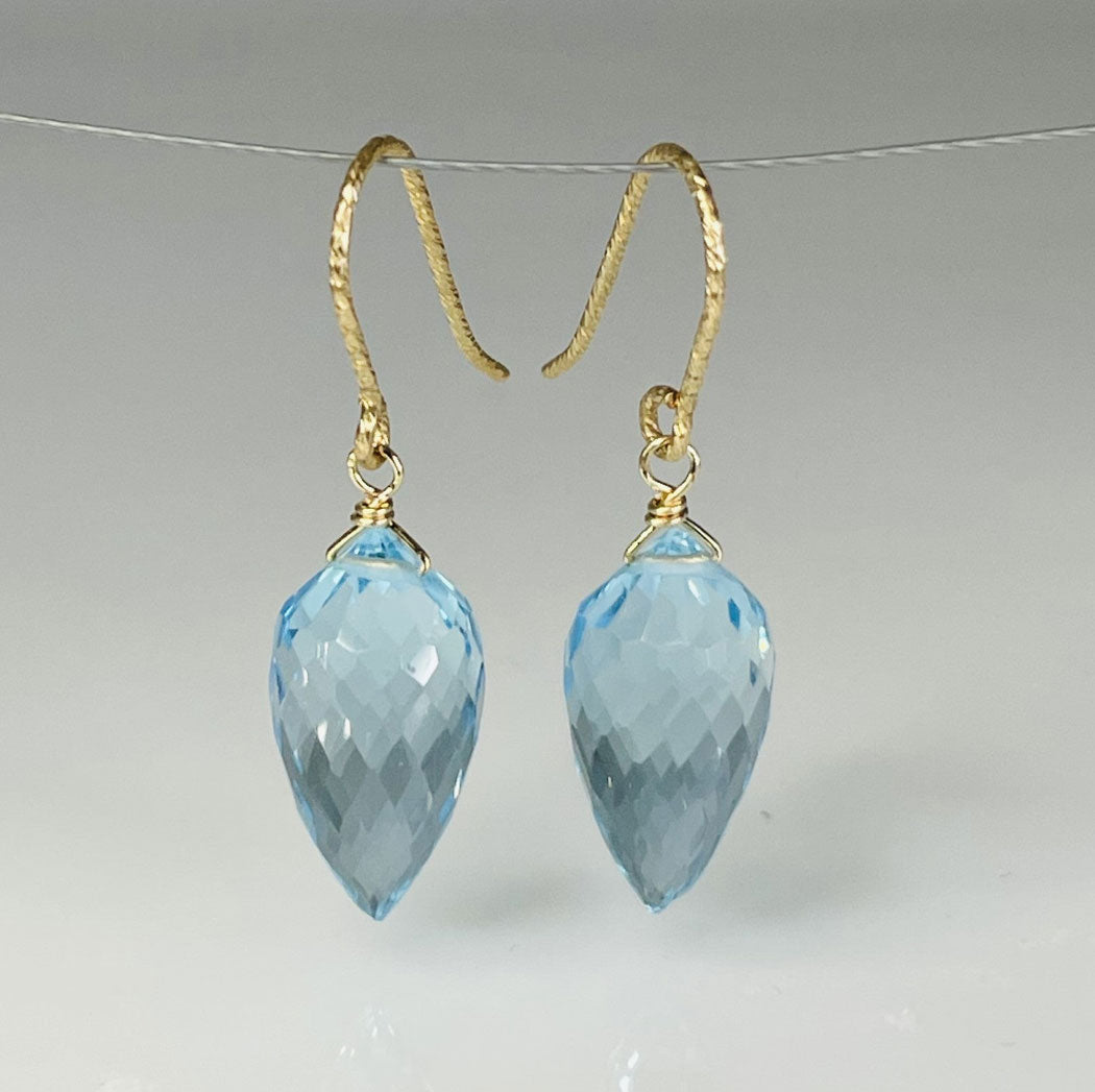 Buy 925 Silver Gold Plated Larimar Drop Earrings