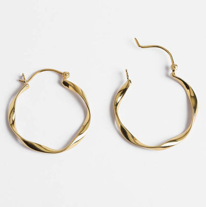 925 Sterling Silver Gold Plated Hoop Pair Earrings Handmade Size 15MM Round Shape Earring