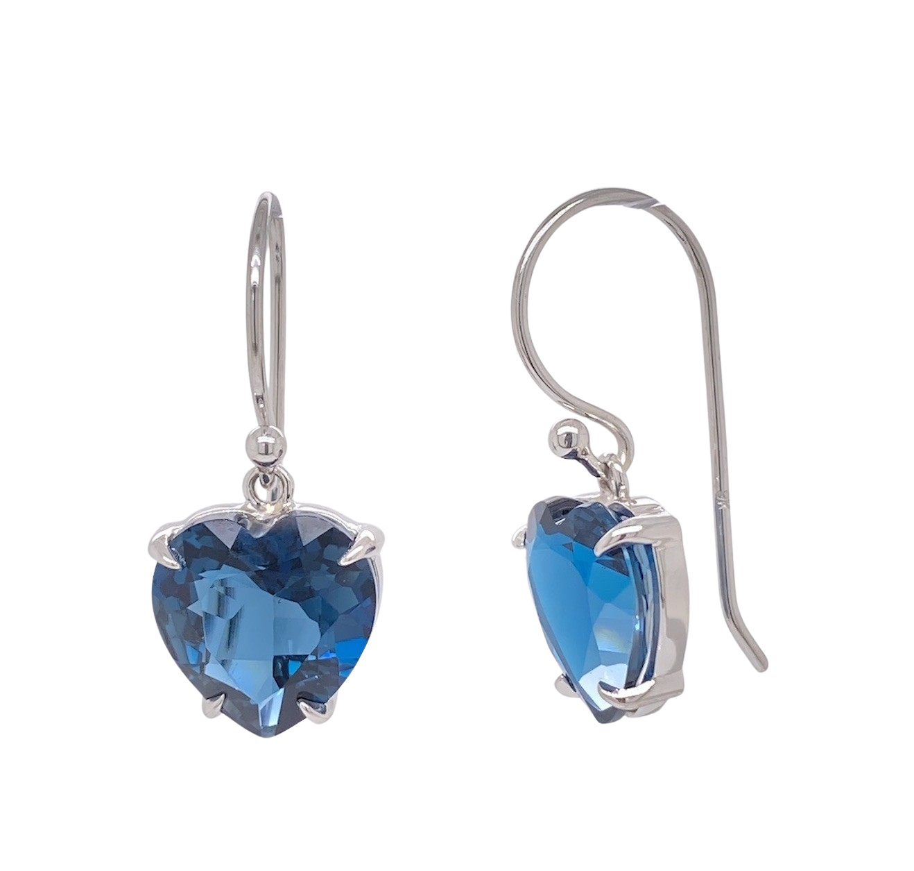 925 Sterling Silver Gold Plated Dangle Pair Earrings Handmade Blue Topaz Hydro Gemstone Size 8X12MM teardrop Shape Earring