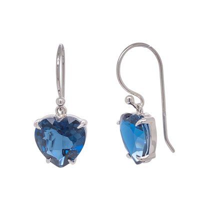 925 Sterling Silver Gold Plated Dangle Pair Earrings Handmade Blue Topaz Hydro Gemstone Size 8X12MM teardrop Shape Earring