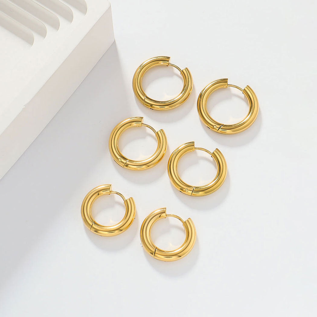 Handmade 925 Silver Gold Plated Hoop Earrings 10MM Round