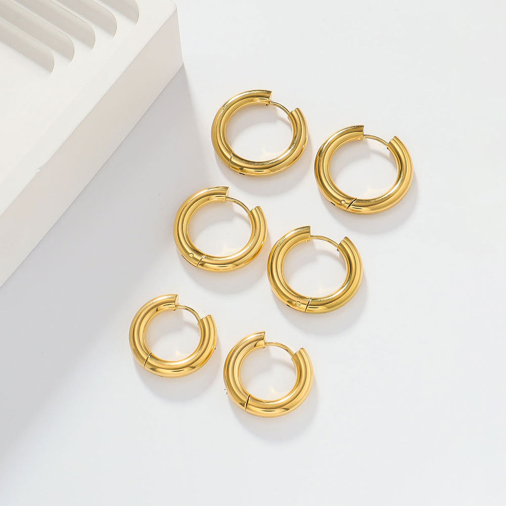 925 Sterling Silver Gold Plated Dangle Pair Hoop Earrings Handmade 10MM Round Shape Earring