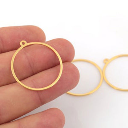 925 Sterling Silver Gold Plated Dangle Pair Hoop Earrings Handmade Round Shape Earring