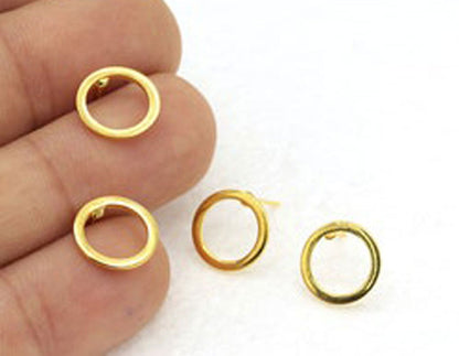 Handmade 925 Silver Gold Plated Hoop Earrings