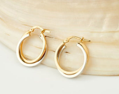 Awesome 925 Sterling Silver Gold Plated Hoop Pair Earrings Handmade Size 10MM Round Shape Earring
