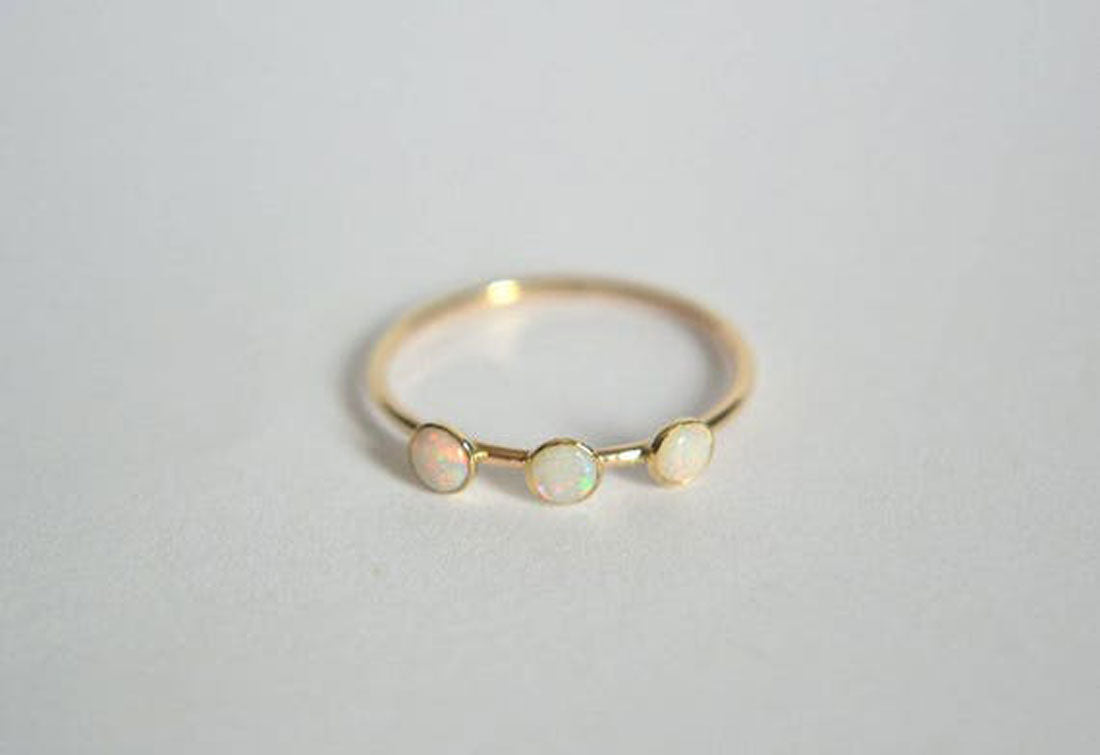 Ethiopian Opal Silver Ring 5X7MM | Rhodium Plated Bezel