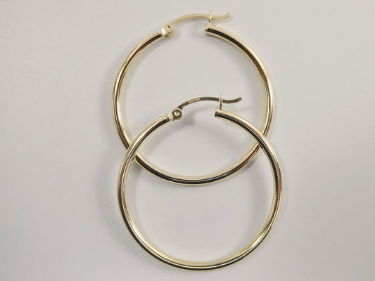 Vintage 925 Sterling Silver Hoop Pair Earrings Handmade Size 15MM Round Shape Earring