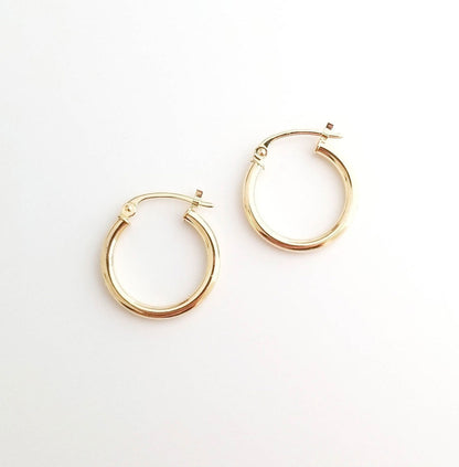 New Trendy 925 Sterling Silver Gold Plated Hoop Pair Earrings Handmade Size 20MM Round Shape Earring