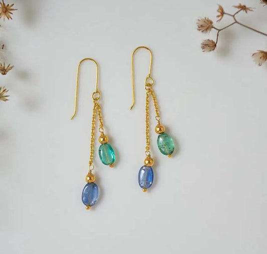 925 Sterling Silver Dangle Pair Earrings Handmade Blue Hydro Natural Gemstone Size 8X10MM Oval Shape Earring Bezel Setting