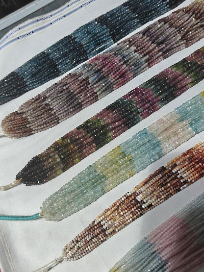 Natural Gemstone Beads Stone Chain Handmade Wire Wrapped Rosary Chain Multi Sapphire Beads Stonefor Jewelry Making