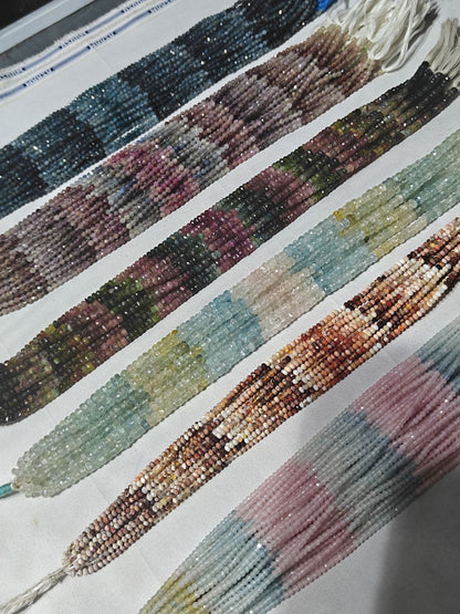 Natural Gemstone Beads Stone Chain Handmade Wire Wrapped Rosary Chain Multi Sapphire Beads Stonefor Jewelry Making