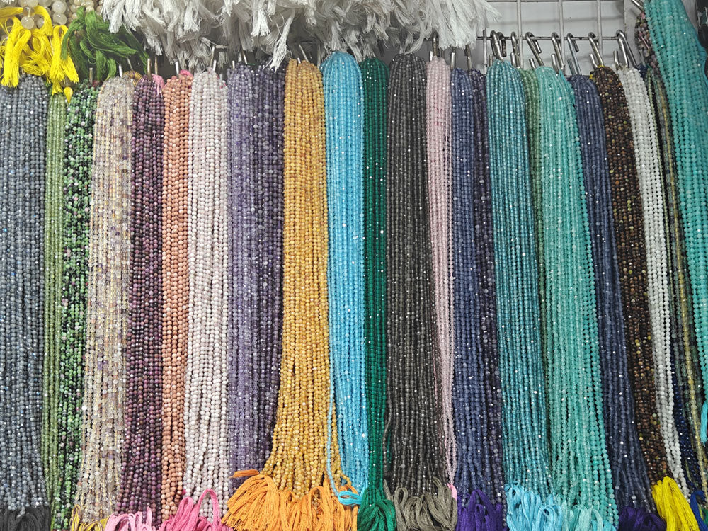 Natural Gemstone Beads Stone Chain Handmade Wire Wrapped Rosary Chain Multi Color Beads Stone for Jewelry Making