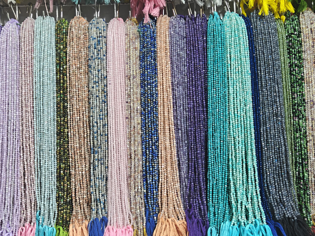 Natural Gemstone Beads Stone Chain Handmade Wire Wrapped Rosary Chain Multi Sapphire Beads Stonefor Jewelry Making
