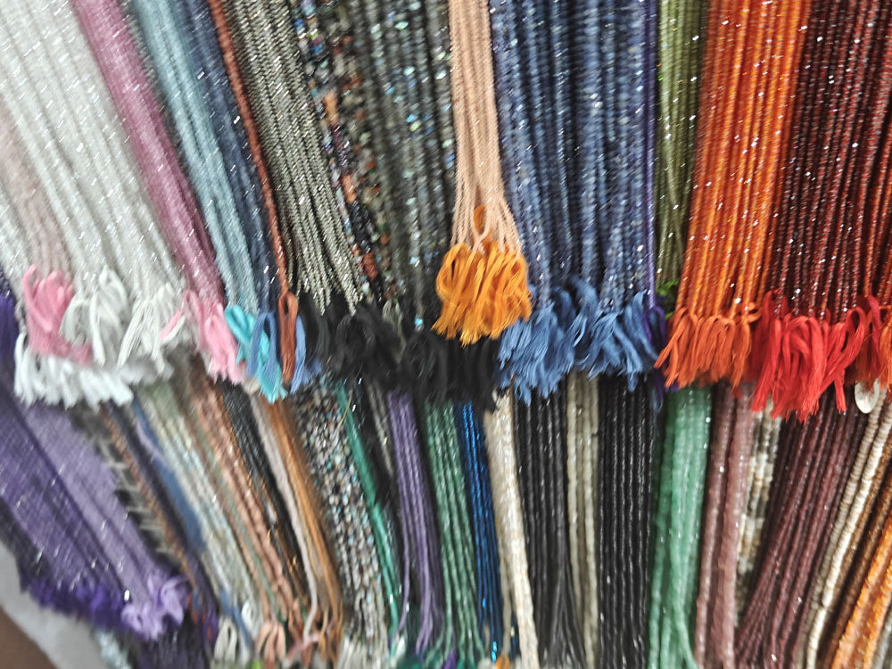 Natural Gemstone Beads Stone Chain Handmade Wire Wrapped Rosary Chain Multi Sapphire Beads Stonefor Jewelry Making